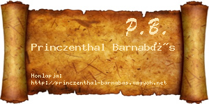 Princzenthal Barnabás névjegykártya